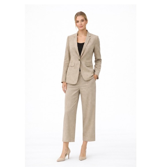 The‎ Limited Collection Cassidy Tan Cropped Dress Pants 10 Preppy Academia 99-05 - Picture 7 of 13